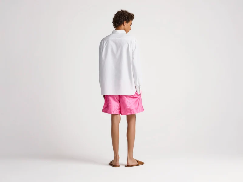 MENS DAMASK WOVEN SHORTS IN CAMELLIA