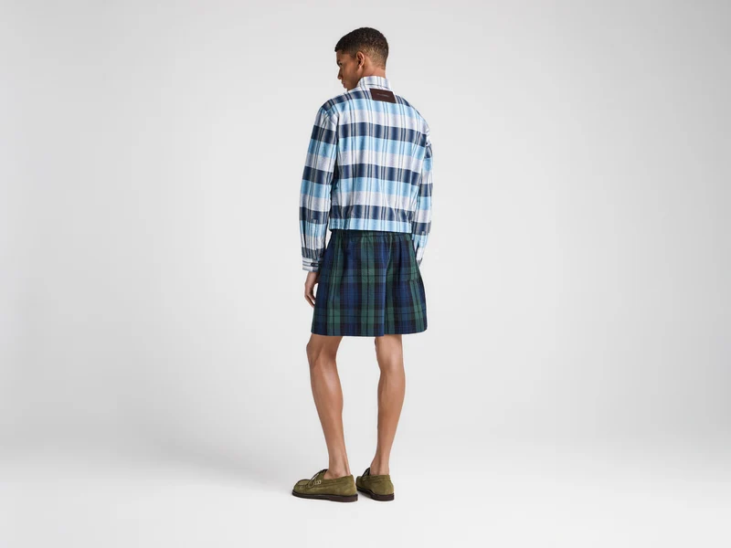 MENS CHECKERED SHORTS IN NAVY & GREEN