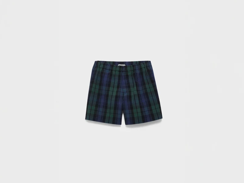 MENS CHECKERED SHORTS IN NAVY & GREEN