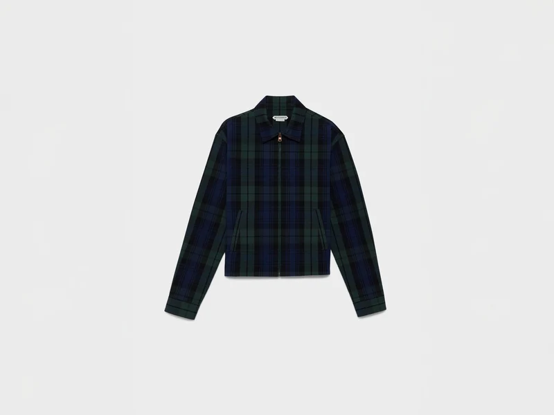 MENS FRONT ZIP BLOUSON IN NAVY & GREEN