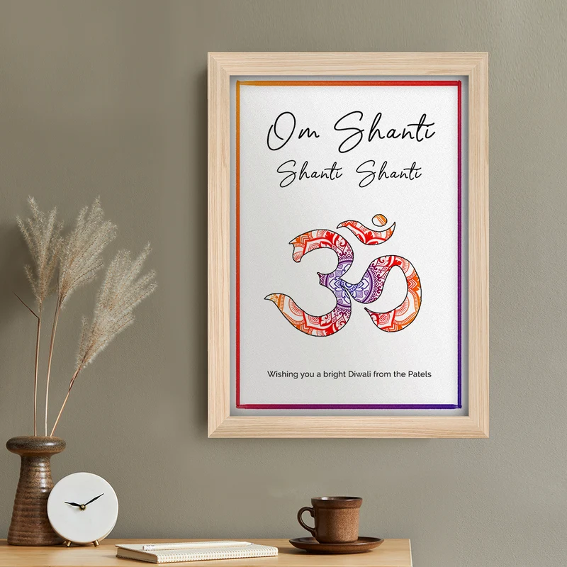 Personalised Personalised Diwali Om Mantra Framed Print