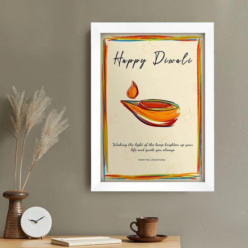 Personalised Personalised Diwali Colourful Light Framed Print