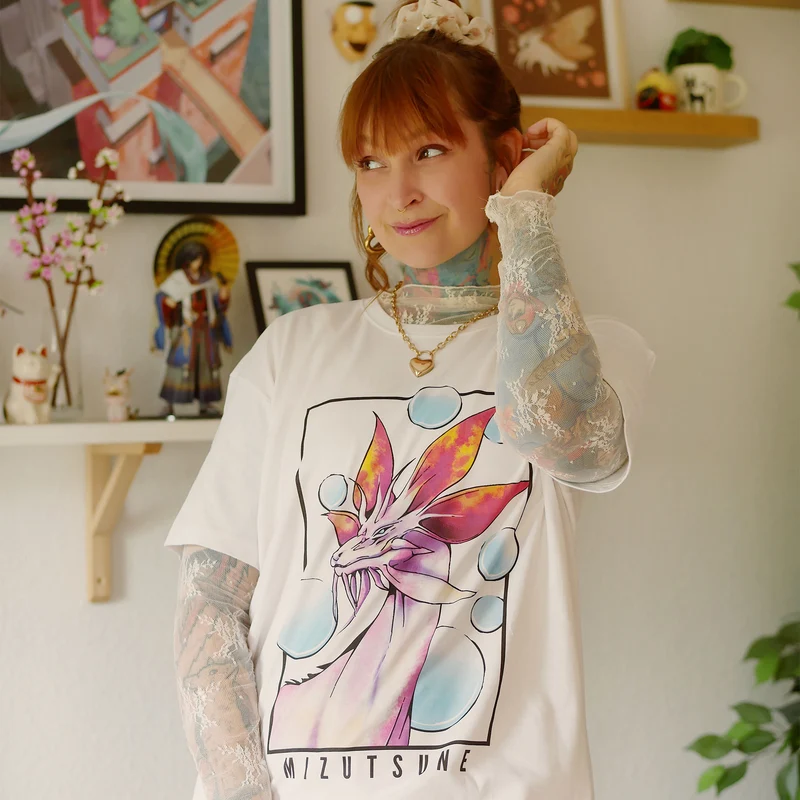 Mizutsune T-Shirt weiß Limited Edition für Monster Hunter Fans