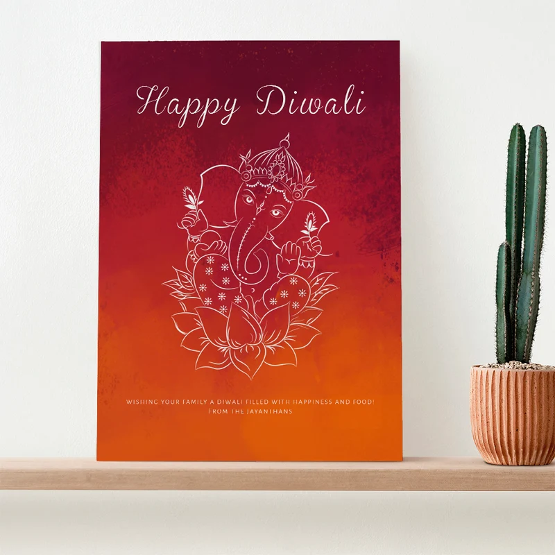 Personalised Personalised Diwali Colourful Ganesh Framed Print