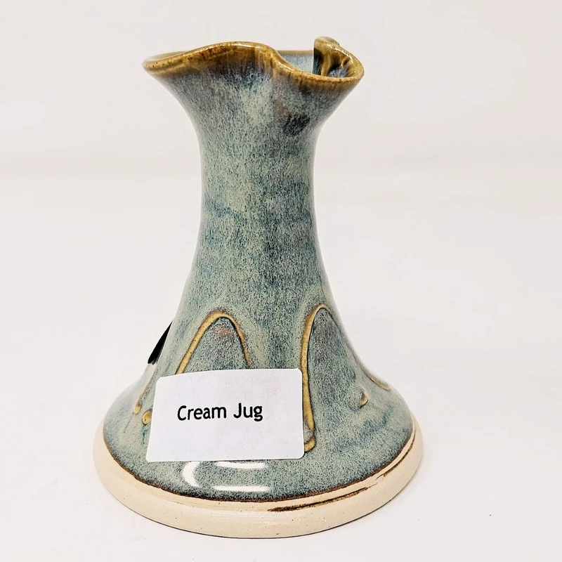 Hand Thrown Glazed Pottery Irish Creamer