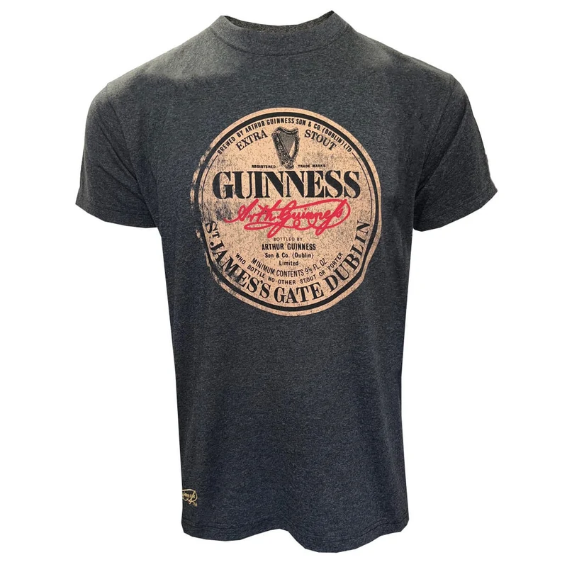 Men's Guinness Classic Label T-Shirt, Charcoal
