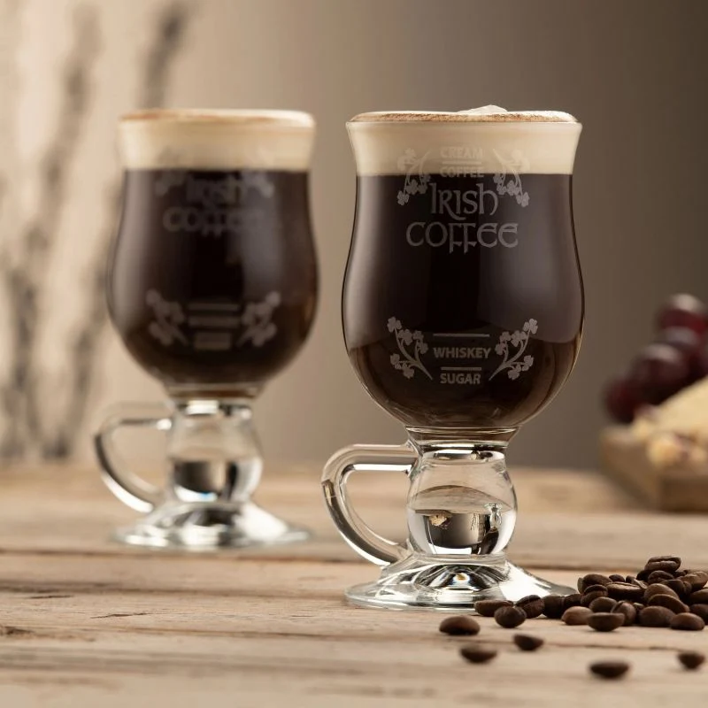 Irish Cream Coffee Mugs with Engraved Recipe
