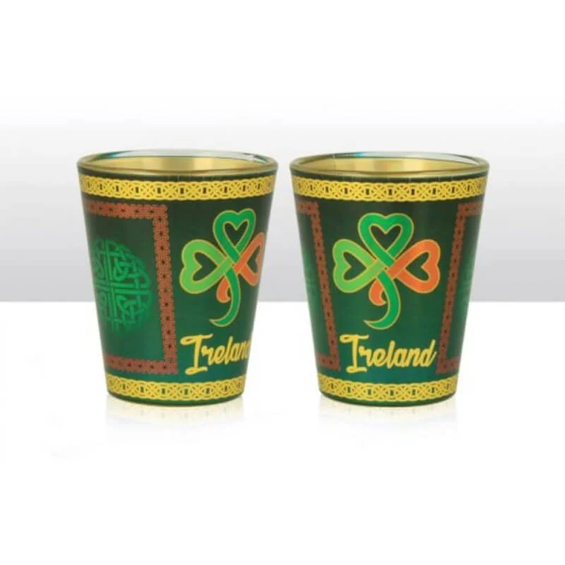 Ireland Shamrock Themed Foil Shot Glass