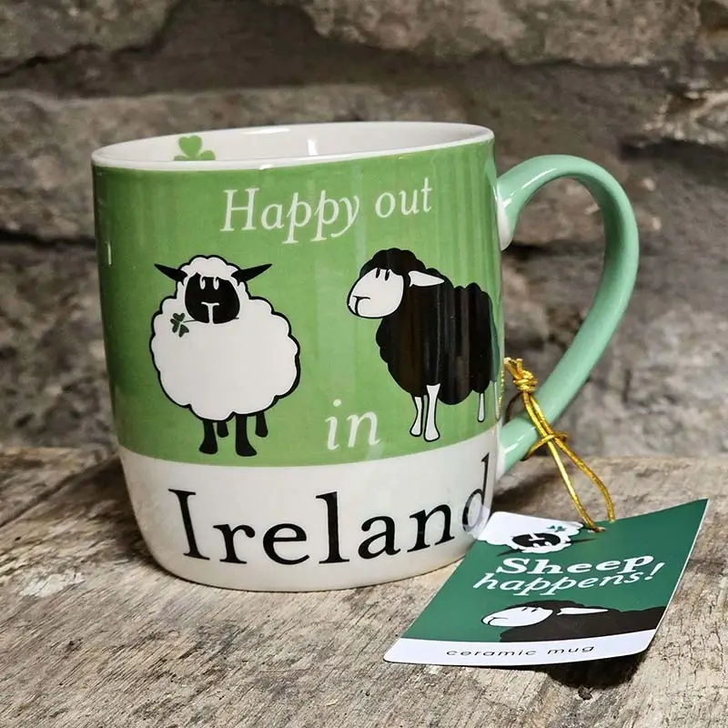 Ceramic Happy Out In Ireland Sheep Mug