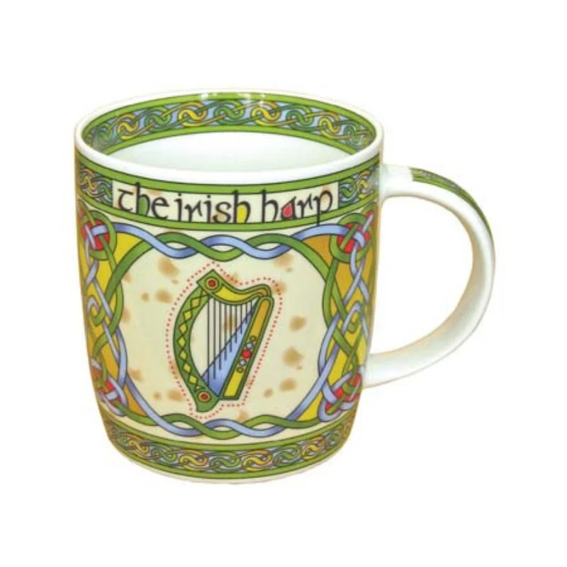 New Bone China Irish Harp Mug