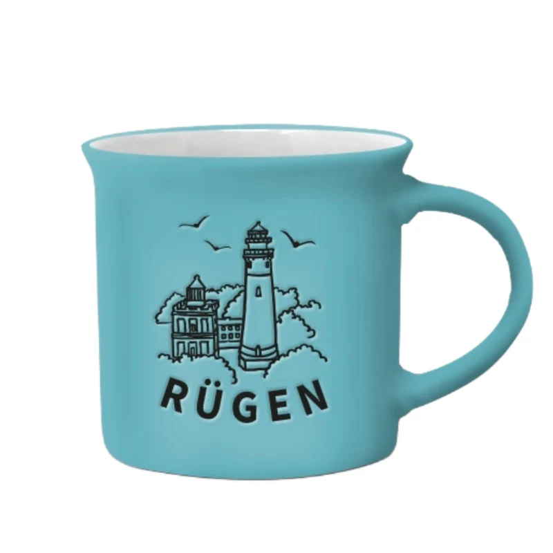 Tasse, Becher, Relief „Rügen“ mit Kap Arkona, mint, 69440