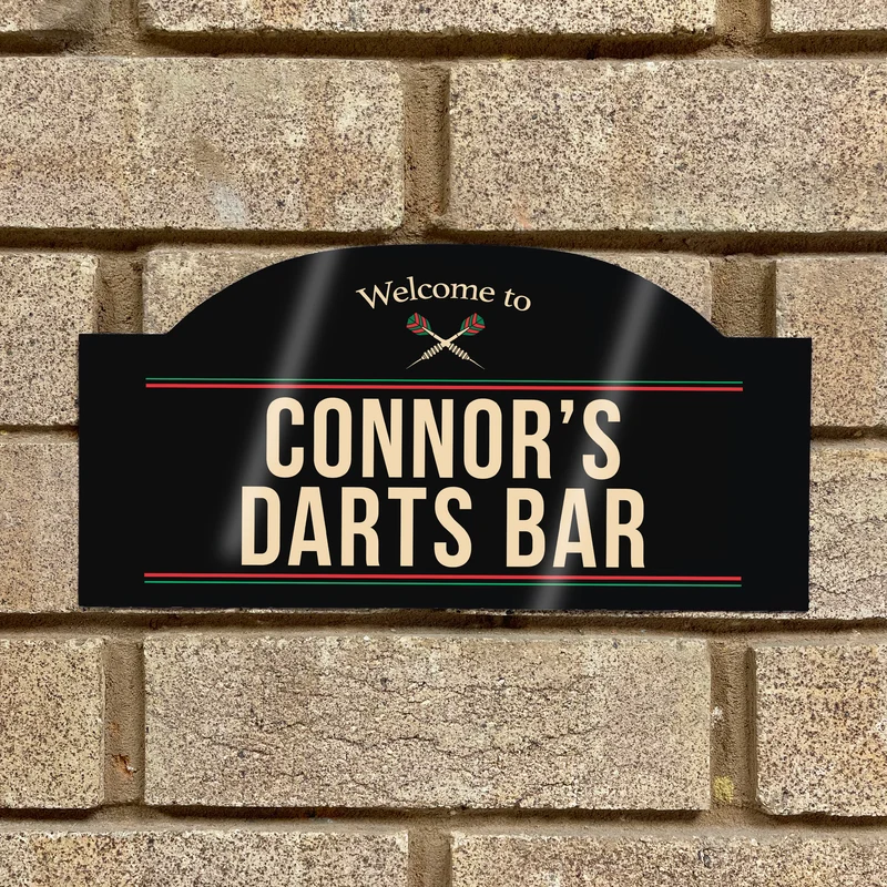 Personalised Bar Sign – Custom Name, Darts Bar Style