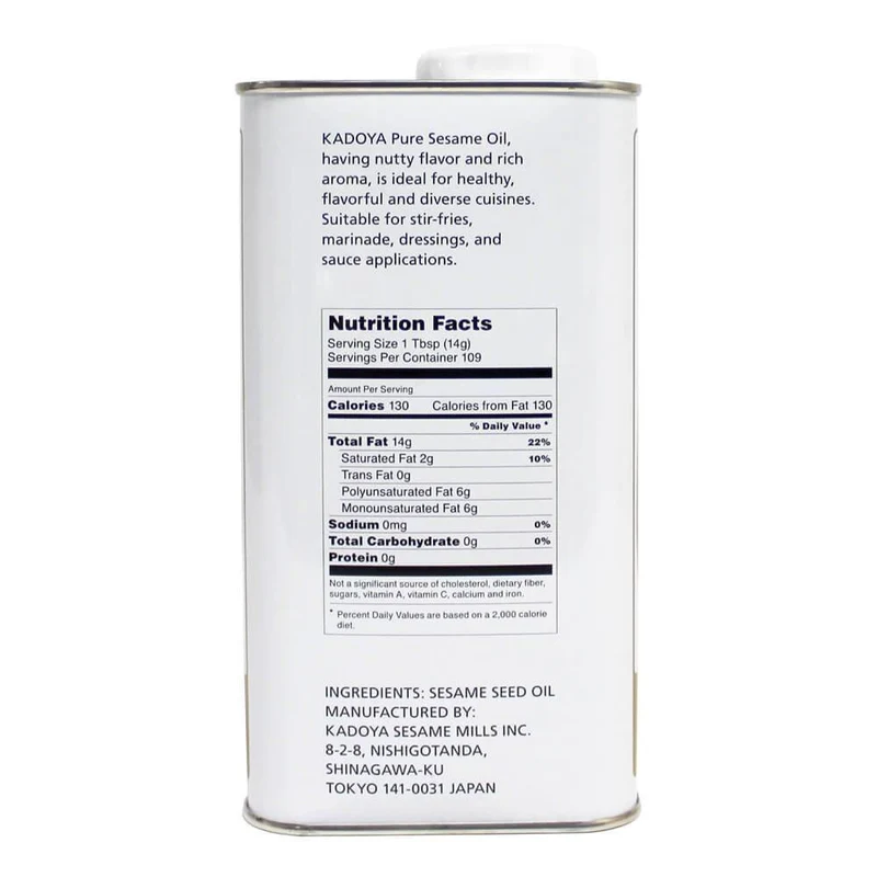 Kadoya Sesame Oil in Tin, Japan - 1.65LTR