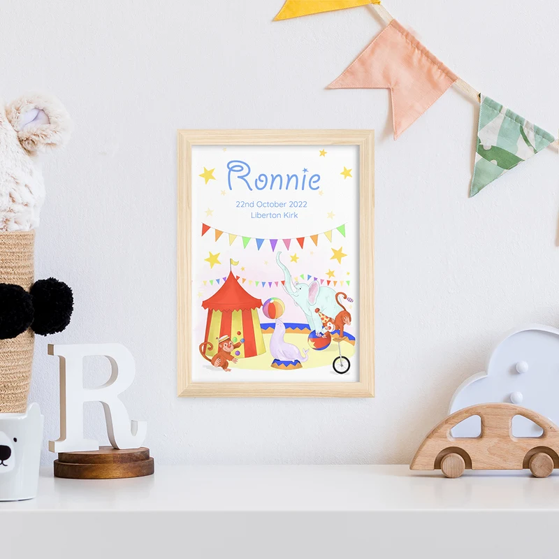 Personalised Personalised Circus Fun Framed Print