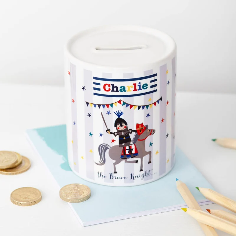 Personalised Personalised Children's Brave Knight Money Box