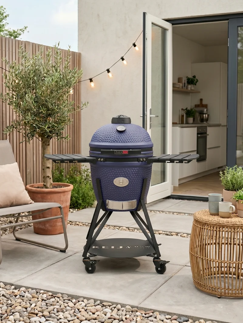 Keij Kamado Legend Keramisch Large Blau - Startersset Grill Holzkohle