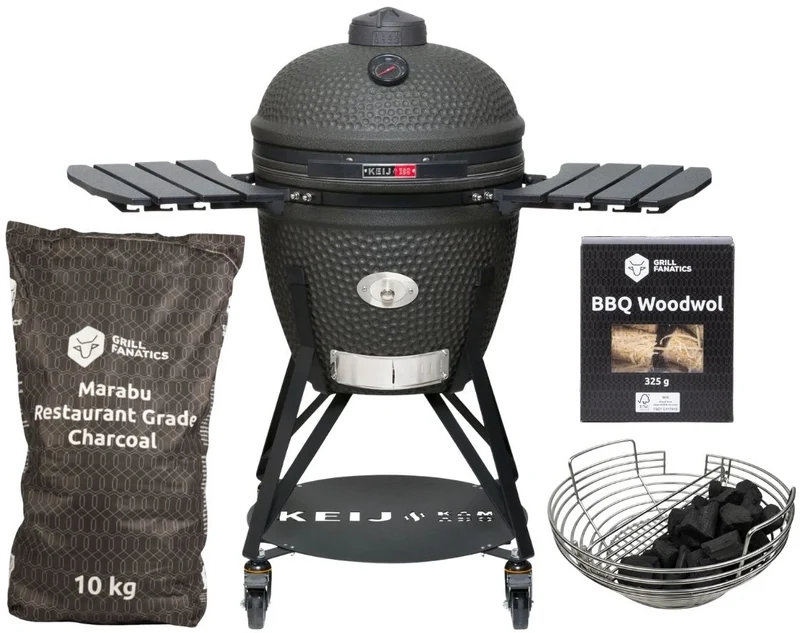Keij Kamado Legend Keramisch Groß Schwarz - Kamado BBQ Starterset