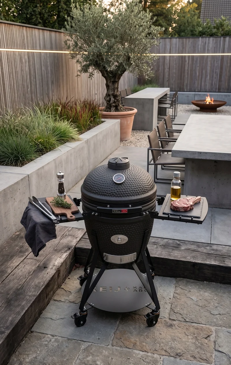 Keij Kamado Legend Keramisch Groß Schwarz - Kamado BBQ Starterset