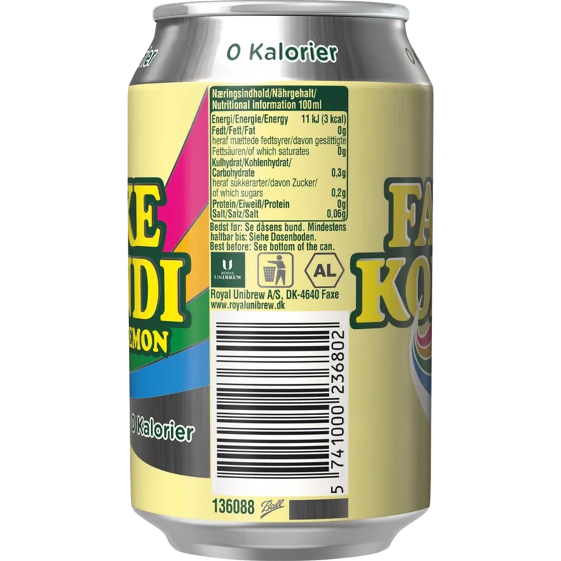 Faxe Kondi Lemon 0 kalorier 18x0,33L Dose zzgl. DPG Pfand