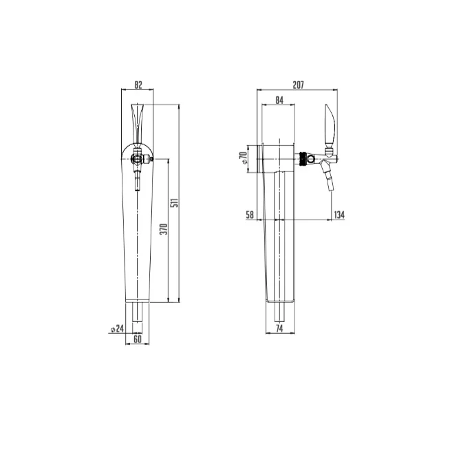 Schanksäule "Basic" 1-leitig