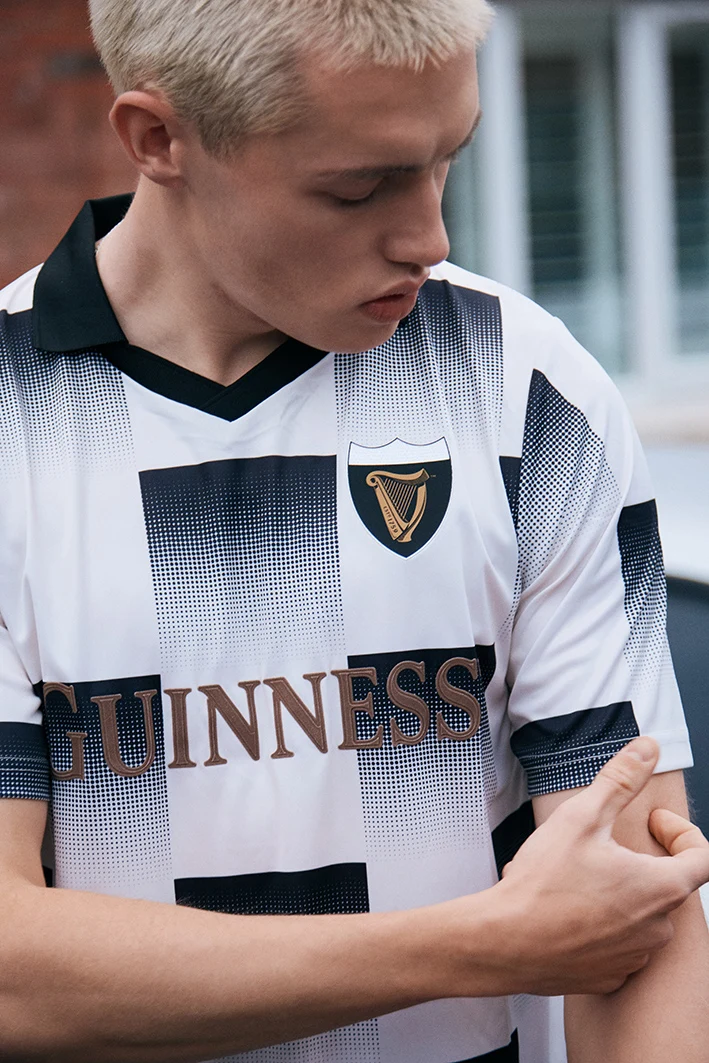 Black & Cream Guinness Check Jersey T-Shirt