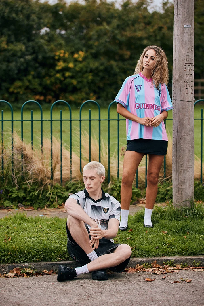 Black & Cream Guinness Check Jersey T-Shirt