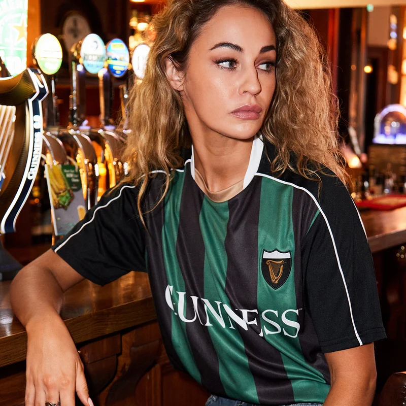 Guinness Green & Black Retro Striped Performance Top