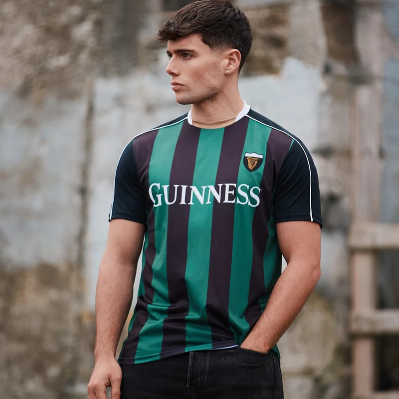 Guinness Green & Black Retro Striped Performance Top