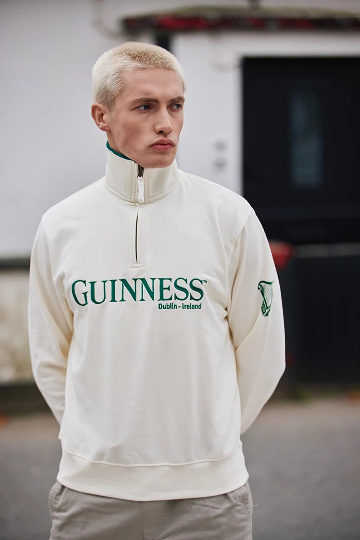 White Guinness Dublin Ireland ¼ Zip Sweatshirt