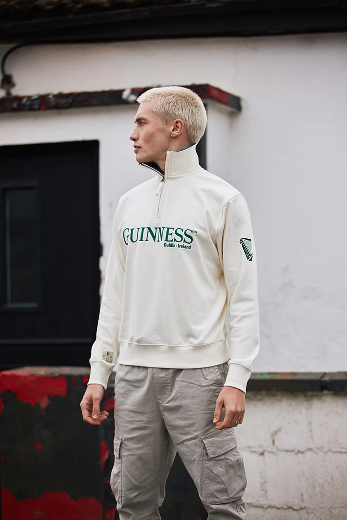 White Guinness Dublin Ireland ¼ Zip Sweatshirt