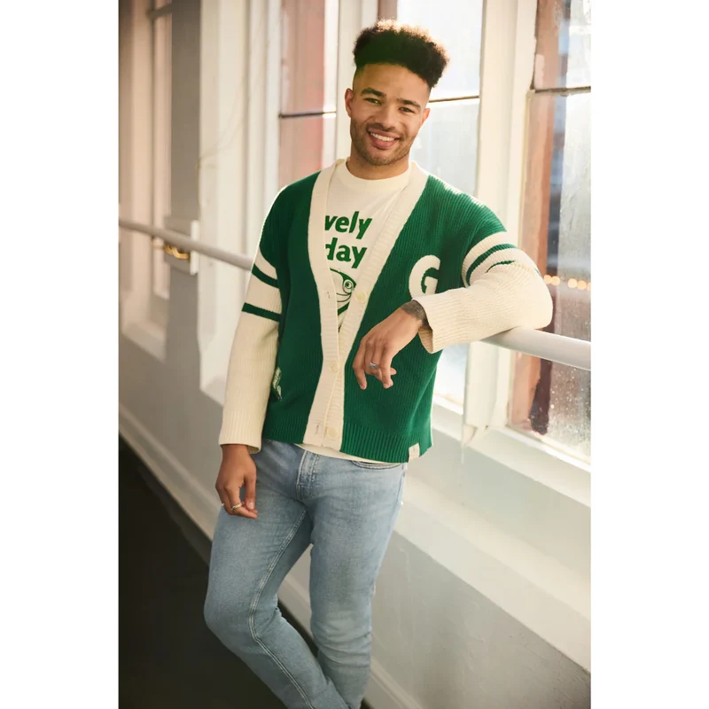 Green & Cream Guinness Heritage Knit Cardigan