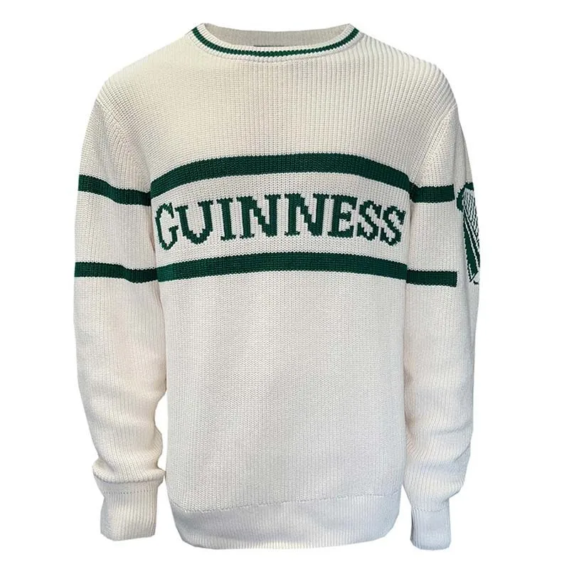 White & Green Guinness Heritage Knit Jumper