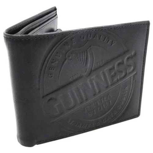 Guinness Label Leather Wallet, Brown