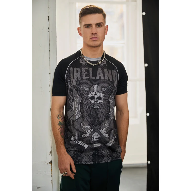 Men's Ireland Celtic Pride Viking Black T-Shirt