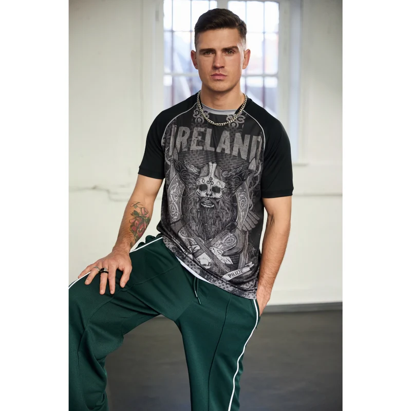 Men's Ireland Celtic Pride Viking Black T-Shirt