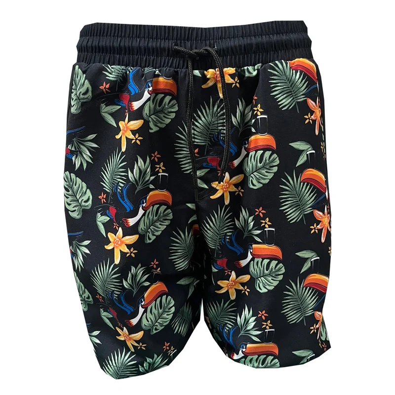 Men's Guinness Toucan Hawaiian Print Swim Shorts