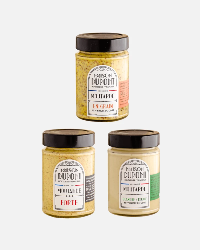Französischer Senf Probierset, 3 x 195g
