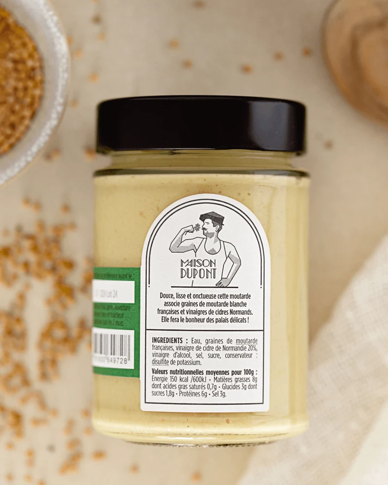 Weißer süßer französischer Senf mit Apfelessig, 195g