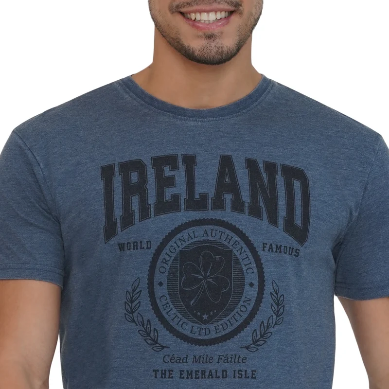 Unisex Ireland Badge Burnout Indigo T-Shirt