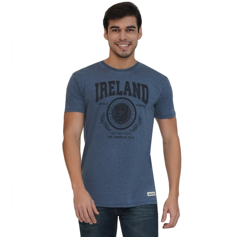 Unisex Ireland Badge Burnout Indigo T-Shirt