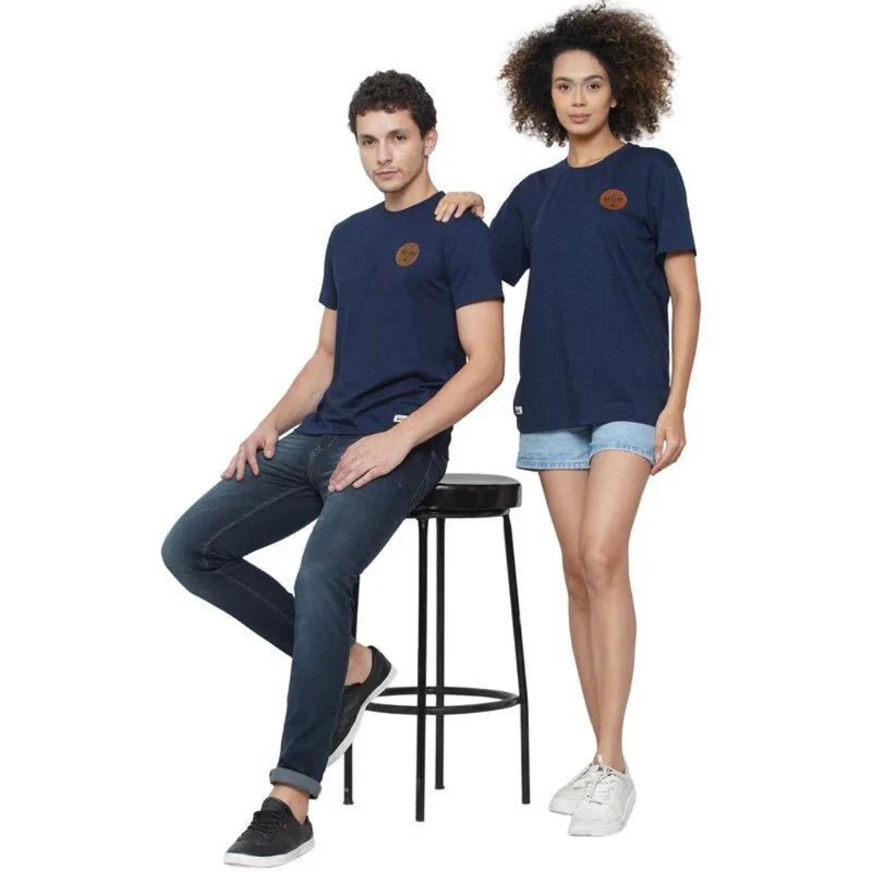 Unisex Ireland Leather Misplating T-Shirt Navy