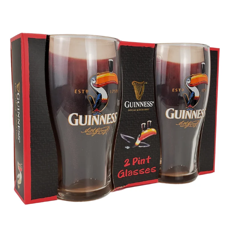 GUINNESS TOUCAN PINT GLASS PACK 2 PACK