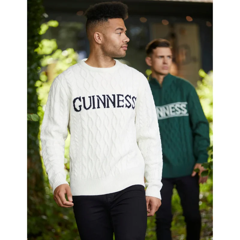 Guinness Aran Cable Knit Jumper – Natural White
