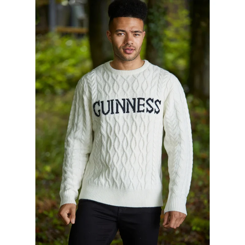 Guinness Aran Cable Knit Jumper – Natural White
