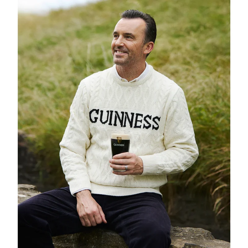 Guinness Aran Cable Knit Jumper – Natural White