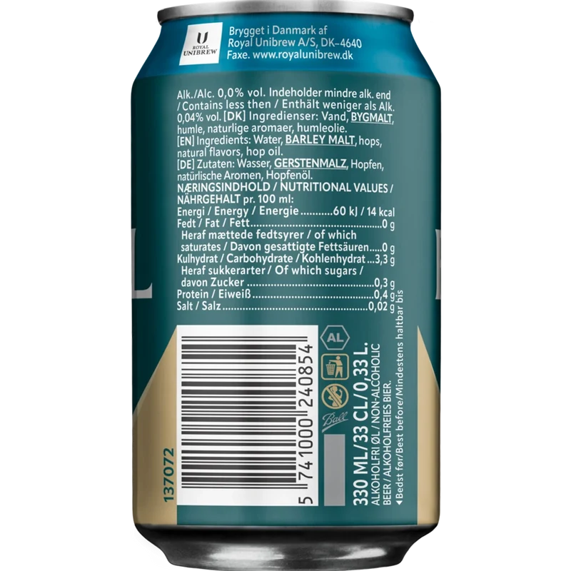 Royal Classic Alkoholfri 0,0% 24x0,33L Dose zzgl. DPG Pfand