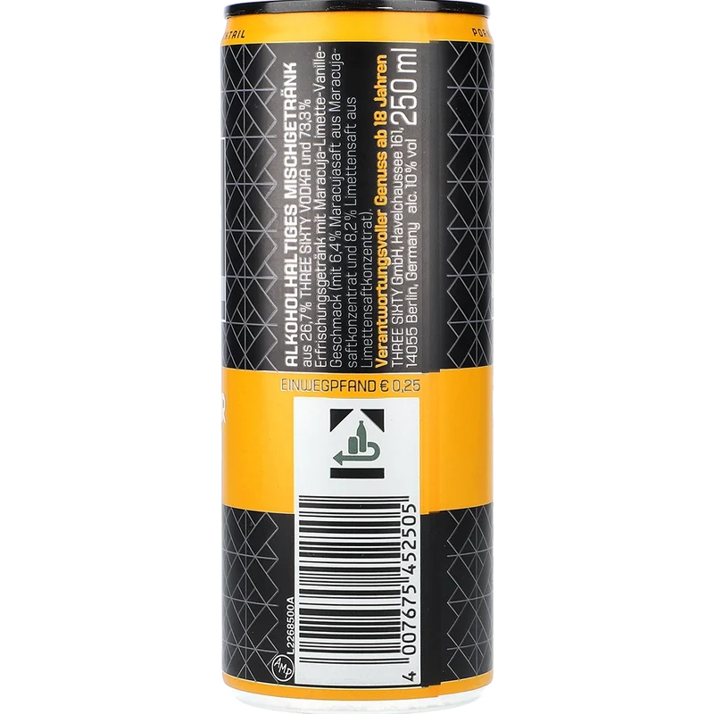 Three Sixty Vodka Pornstar Martini 10% 0,25L DS zzgl. DPG Pfand