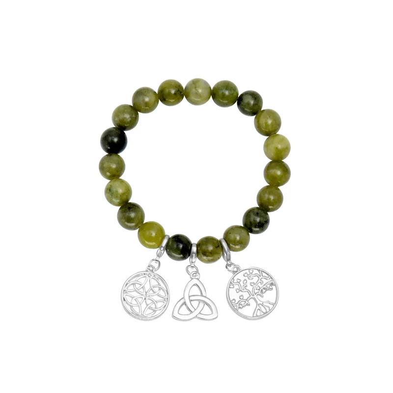 Celtic Three Charm Connemara Marble Bracelet