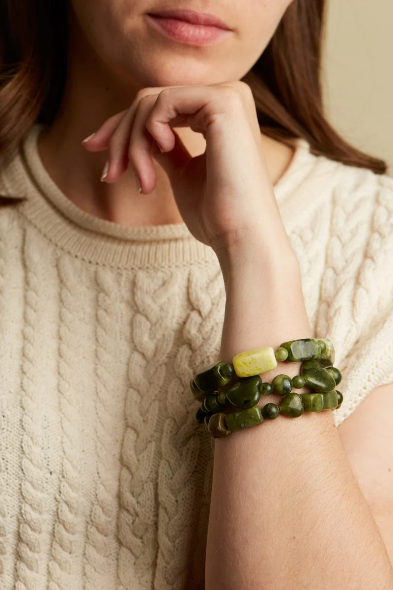 Connemara Marble Multi Bead and Nugget Bracelet