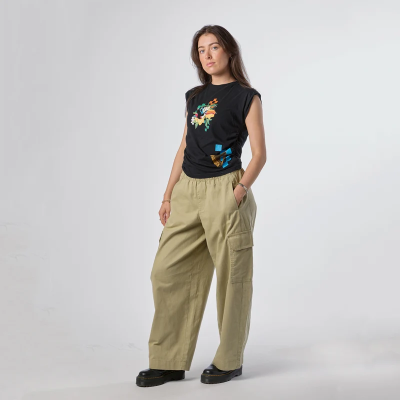 Guinness Toucan Ruched Ladies Black Tee